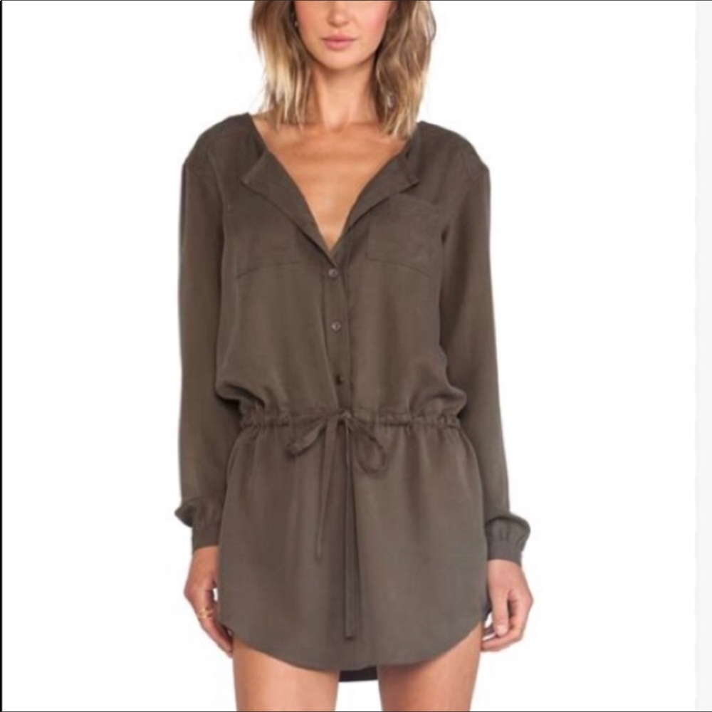 Michael Stars Anthro Green Dress Button Up